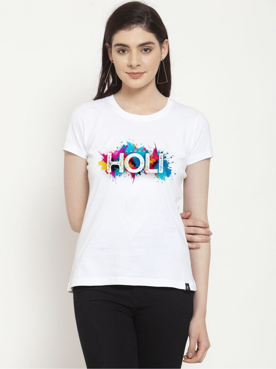 

Friskers Women Printed T-shirt, White