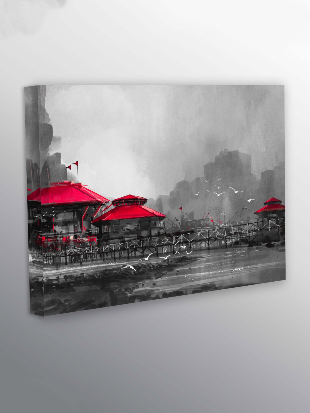 

CVANU Black & White Abstract Rectangle Canvas Wall Art Painting