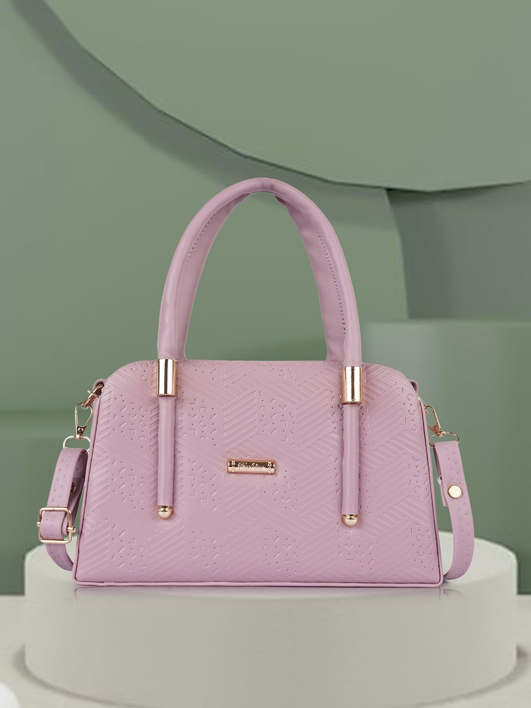 

SPOTIC Structured Sling Bag with Tasselled, Peach