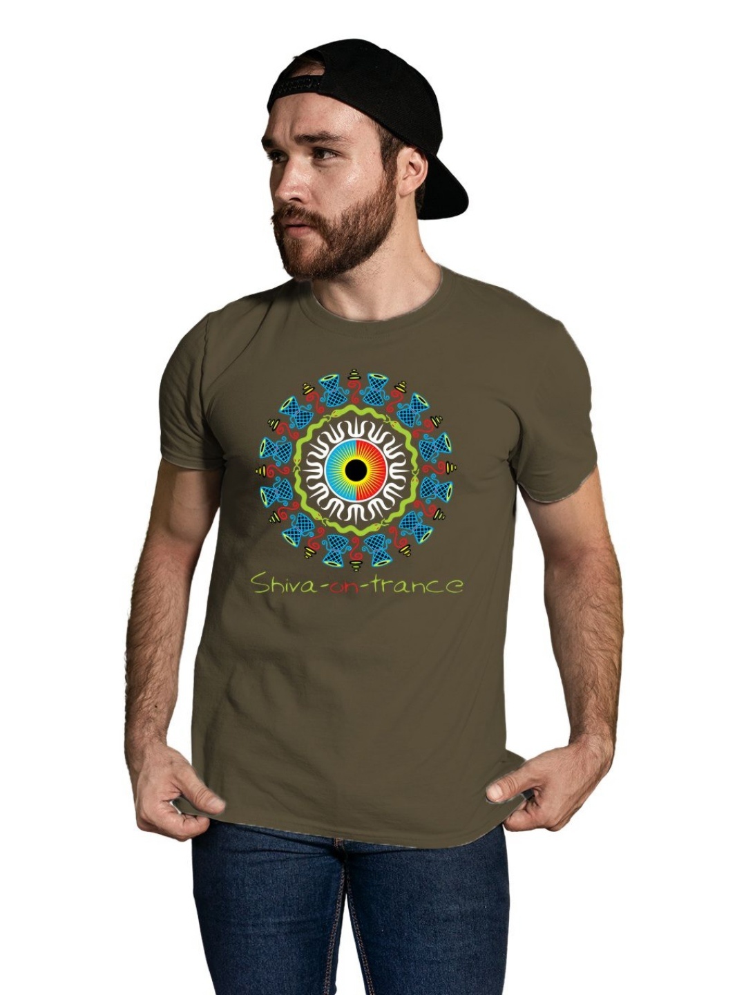 

Tantra Men Typography Printed Applique T-shirt, Olive