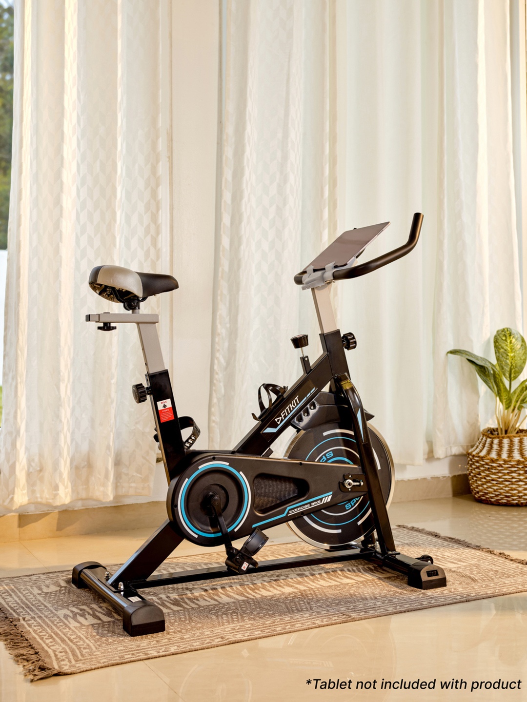 

Fitkit by Cult FK4000 6Kg Flywheel Exercise Bike Max wt 120kg with Adjustable Resistance, Black