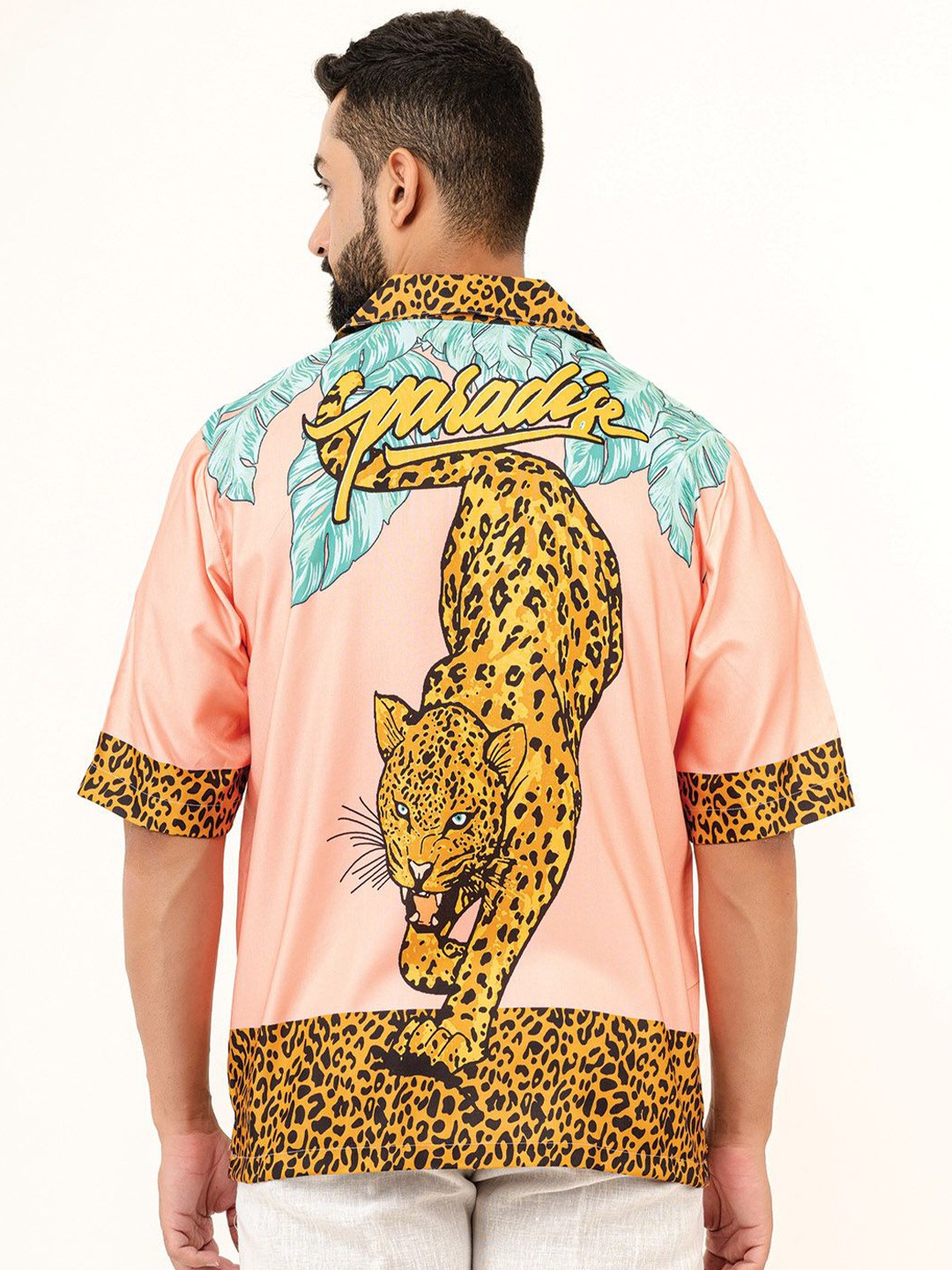 

Tistabene Men Opaque Printed Casual Shirt, Peach