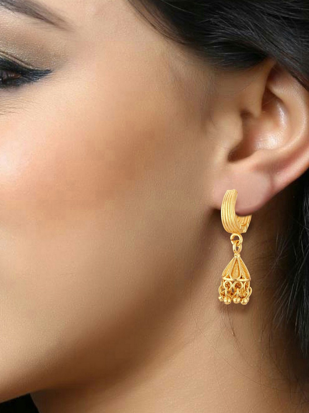 

DIVASTRI Gold-Plated Dome Shaped Jhumkas
