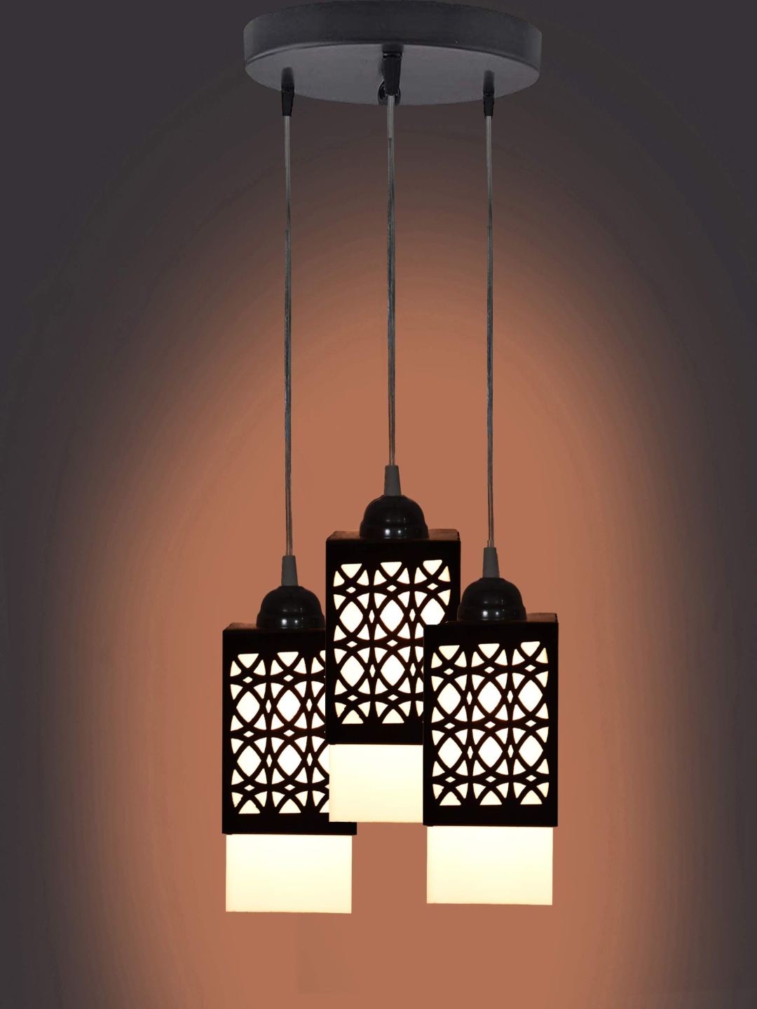 

Gojeeva Black & White Textured Wooden Square Shaped Wall Lamp