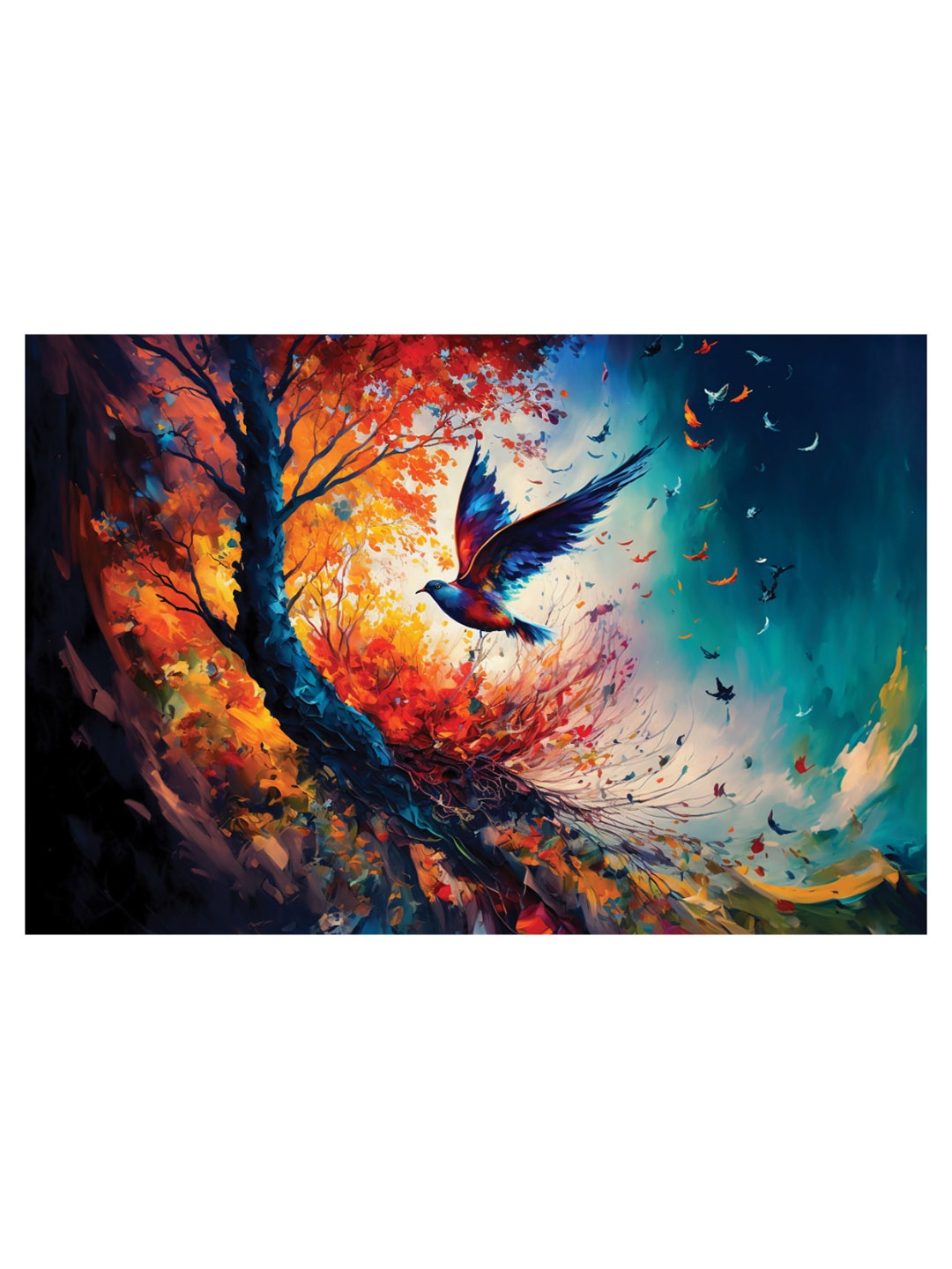 

CVANU Orange & Green Canvas Painting Wall Art