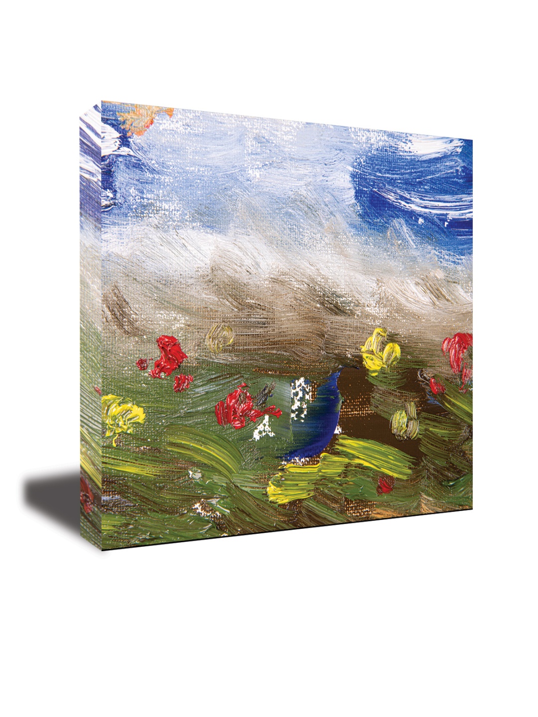 

CVANU Green & Blue Canvas Abstract Painting Wall Art