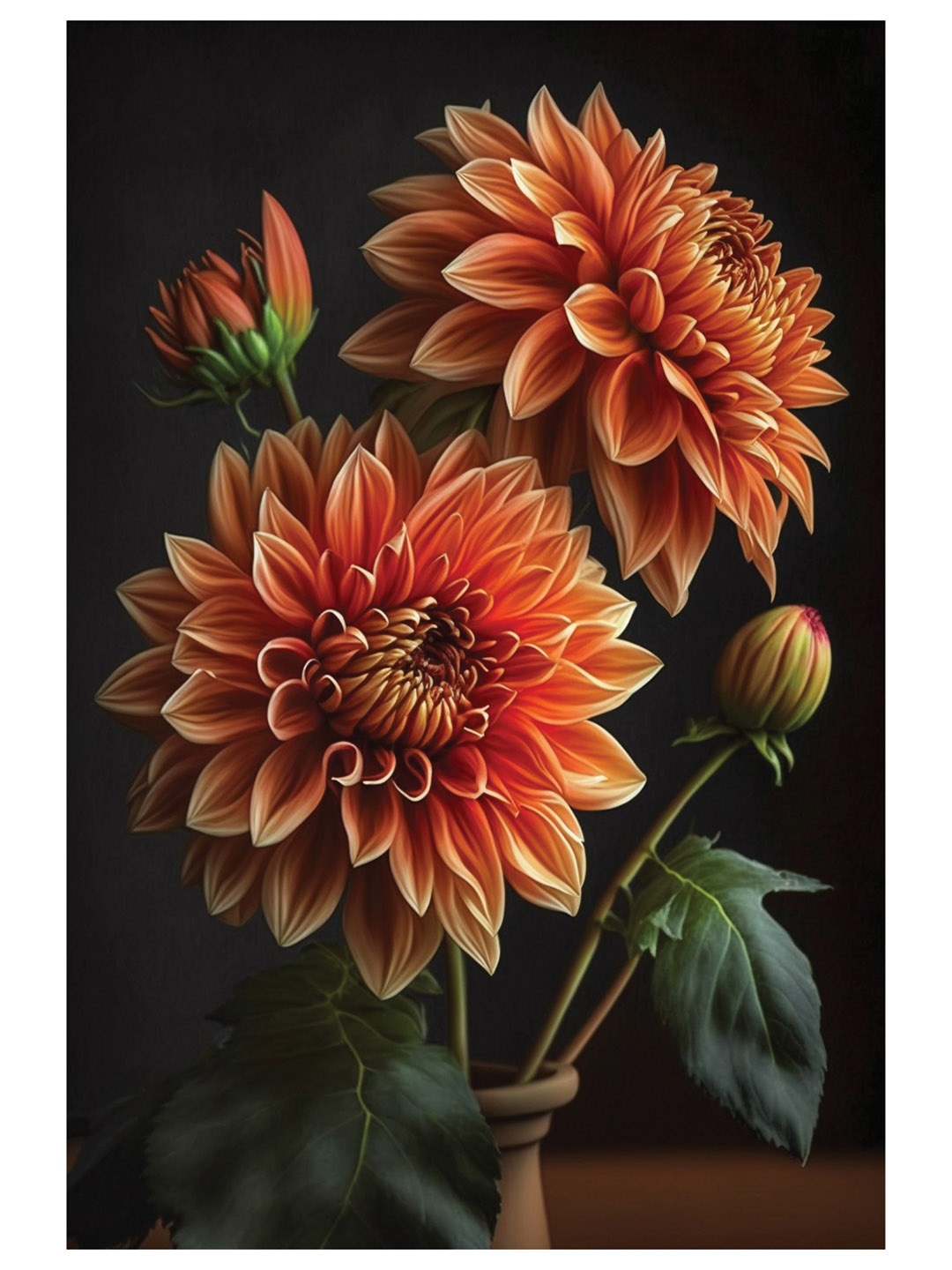 

CVANU Brown& Green Floral& Botanical Canvas Wall Paintings