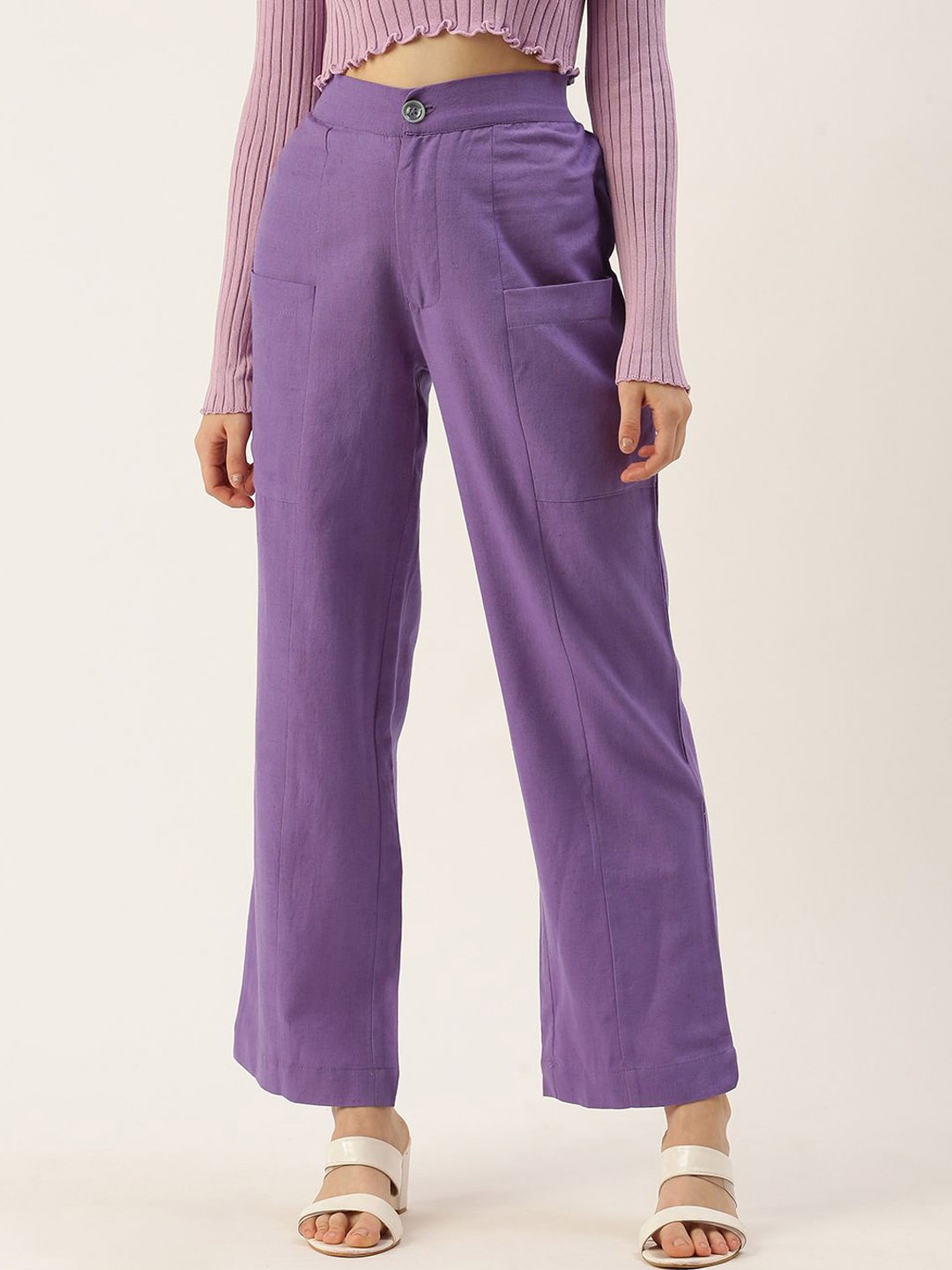 

VYMO Women Trousers, Lavender