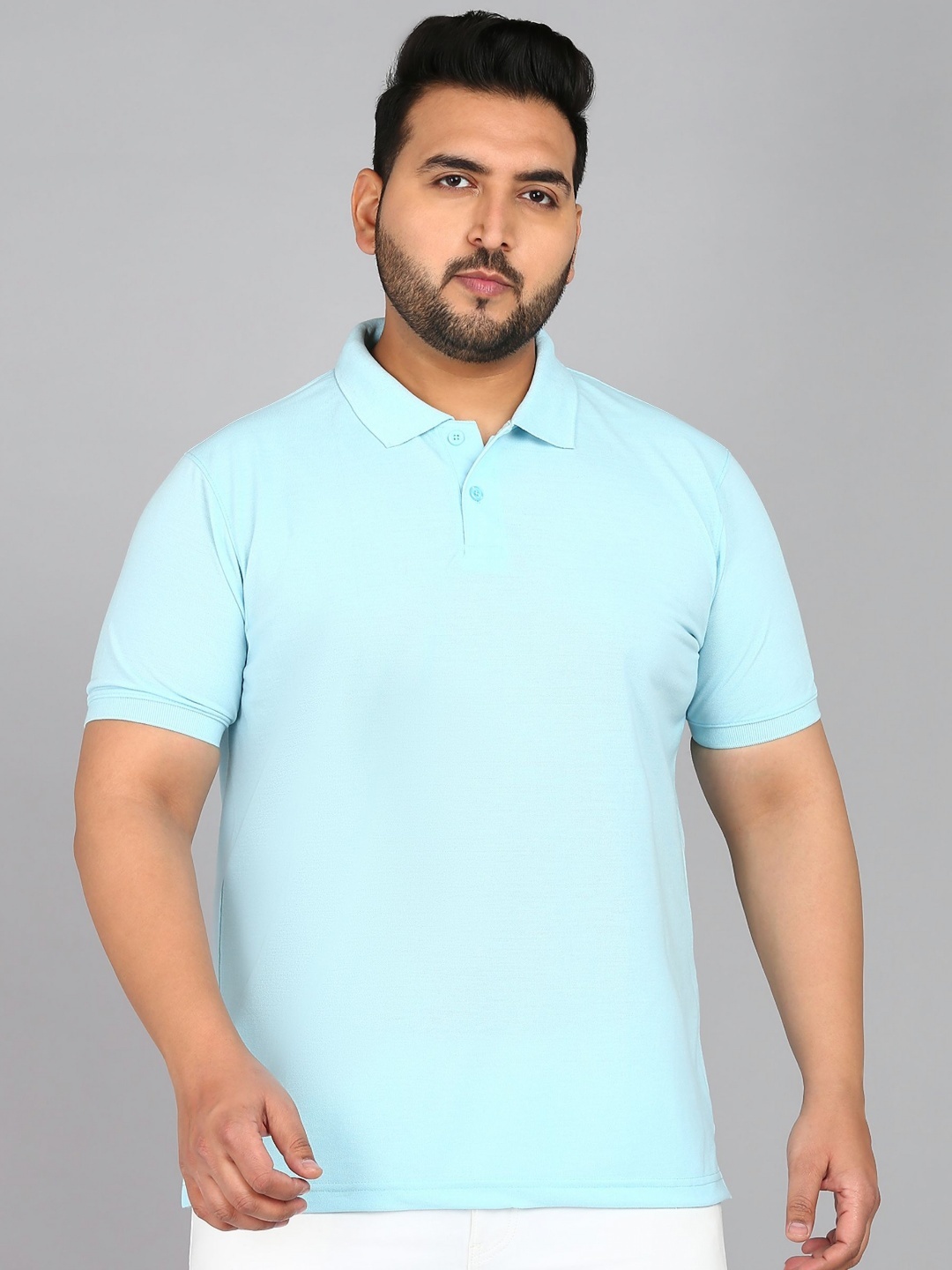 

XFOX Men Polo Collar T-shirt, Turquoise blue