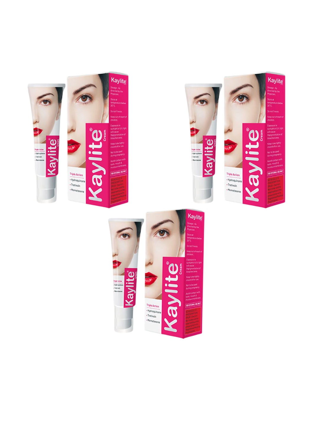 

Kaylite Set Of 3 Tripal Action Face Cream - 30 g Each, Pink