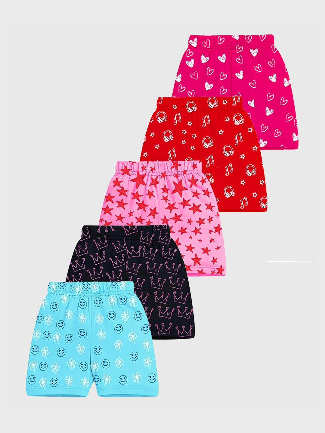

KUCHIPOO Girls Printed Shorts, Pink