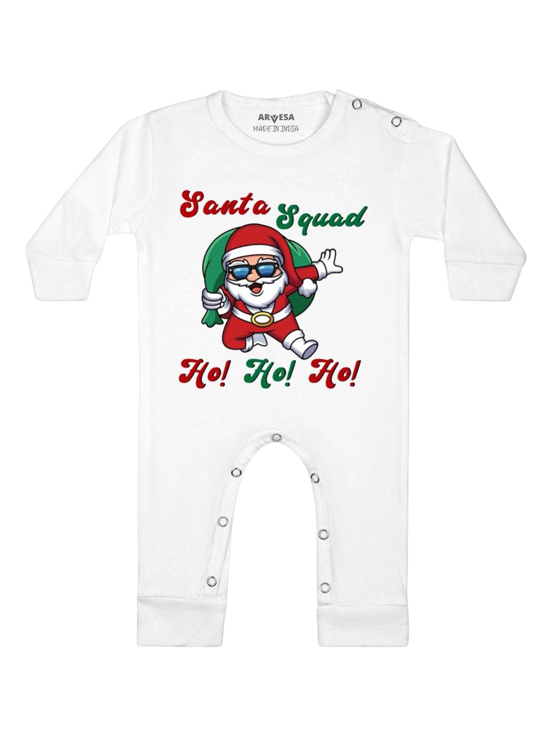 

Arvesa First Christmas Printed Baby Romper, White