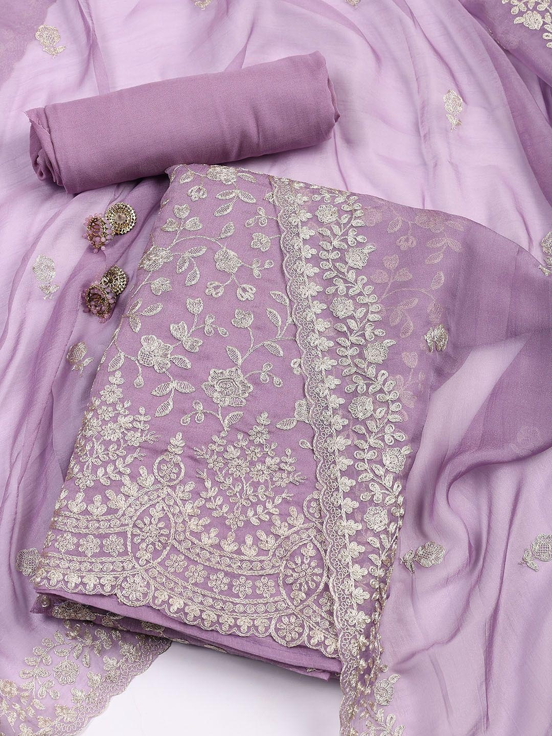 

Meena Bazaar Embroidered Unstitched Dress Material, Mauve