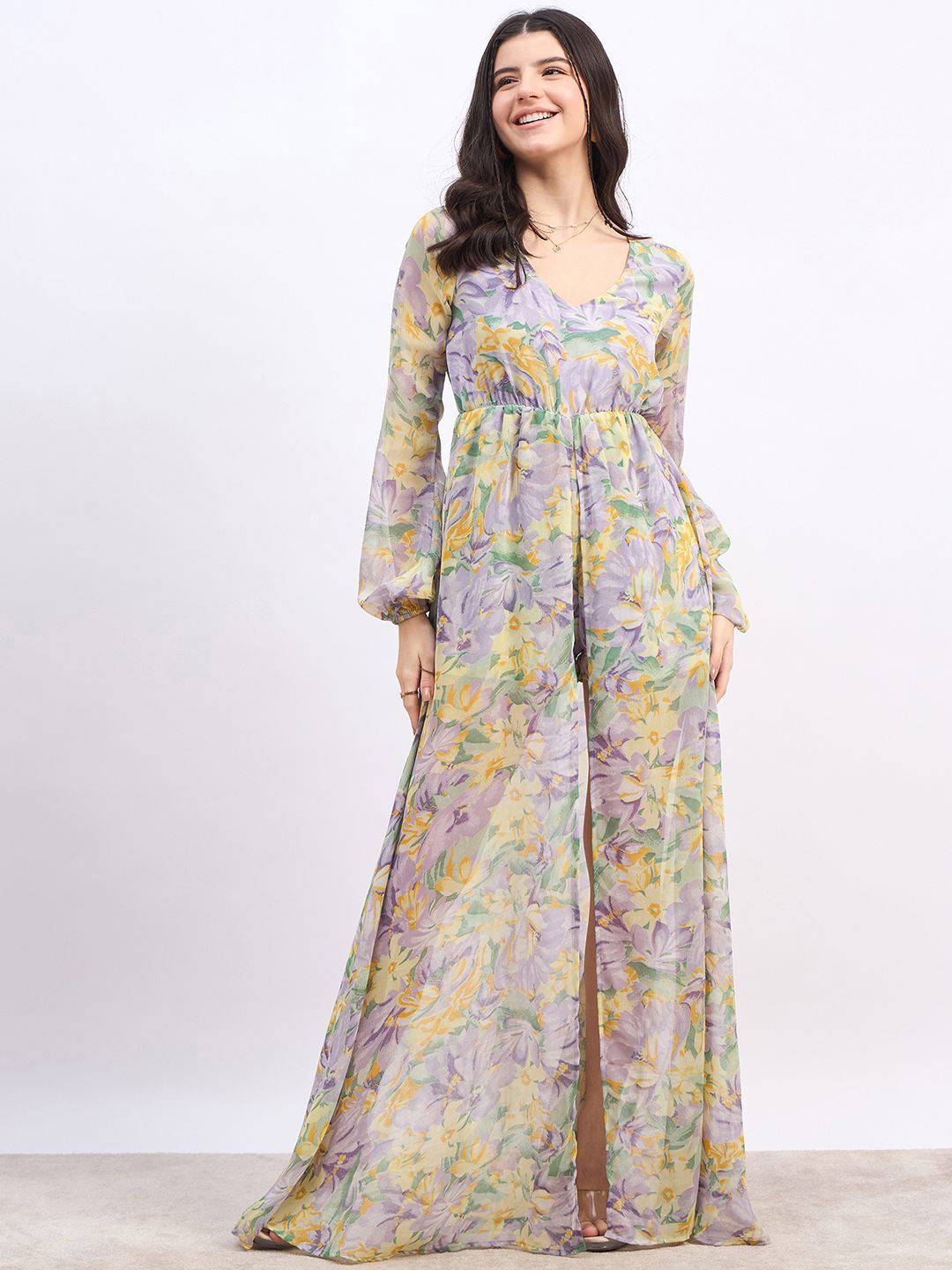 

Berrylush Printed Basic Jumpsuit, Purple