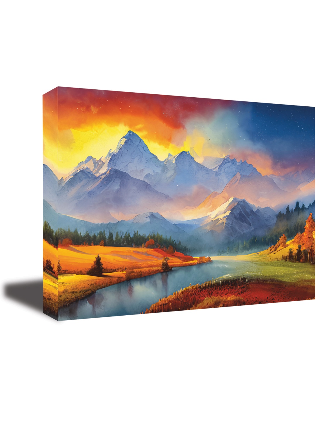 

CVANU Yellow& Blue Canvas Wall Paintings