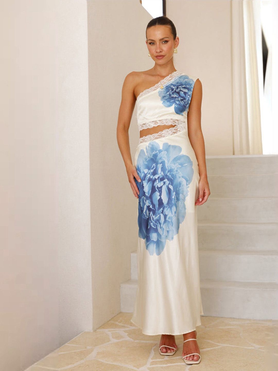 

JC Mode Tie and Dye Dyed Maxi Dress, Blue