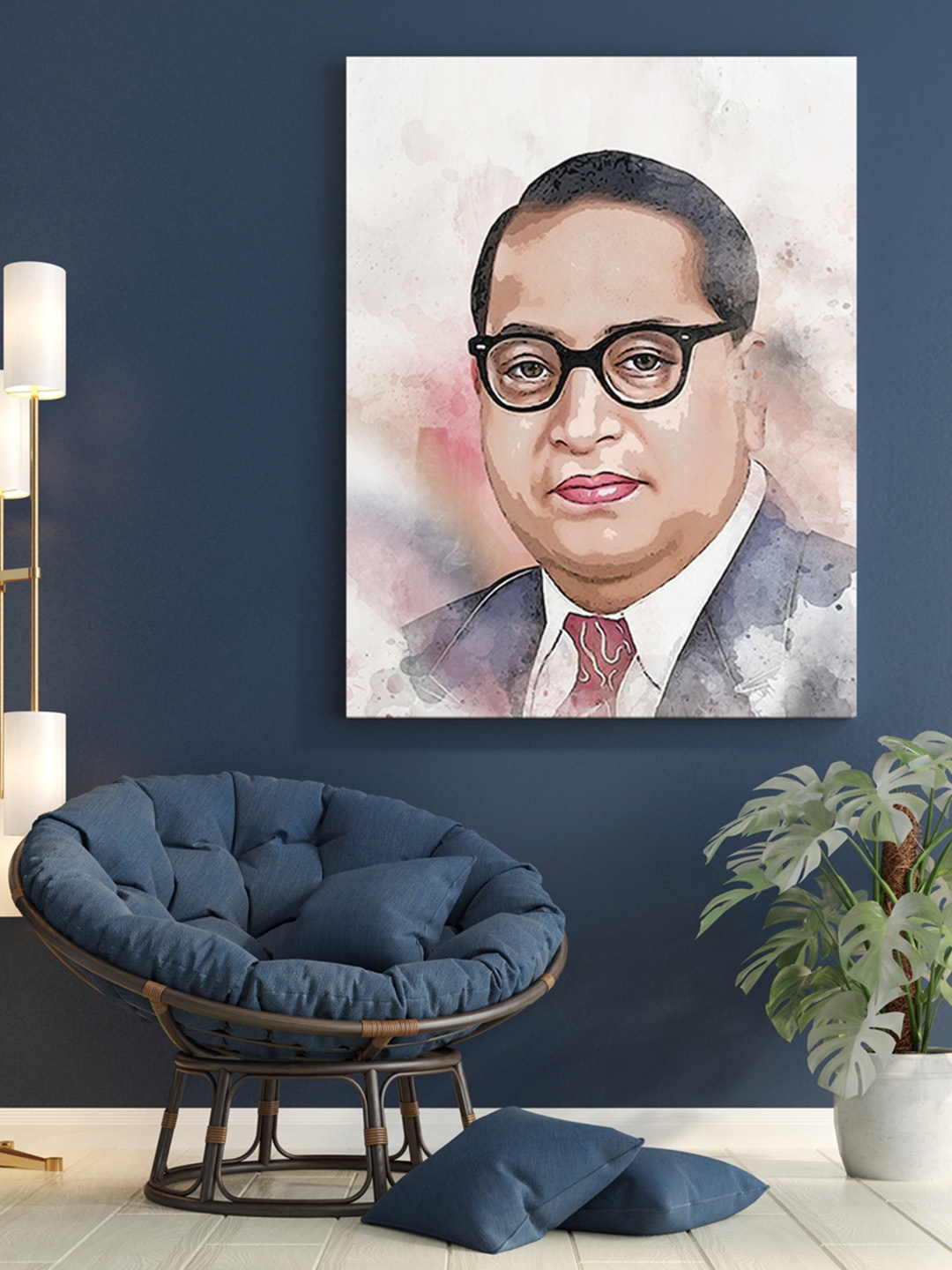

CVANU Beige& Blue Canvas Wall Paintings