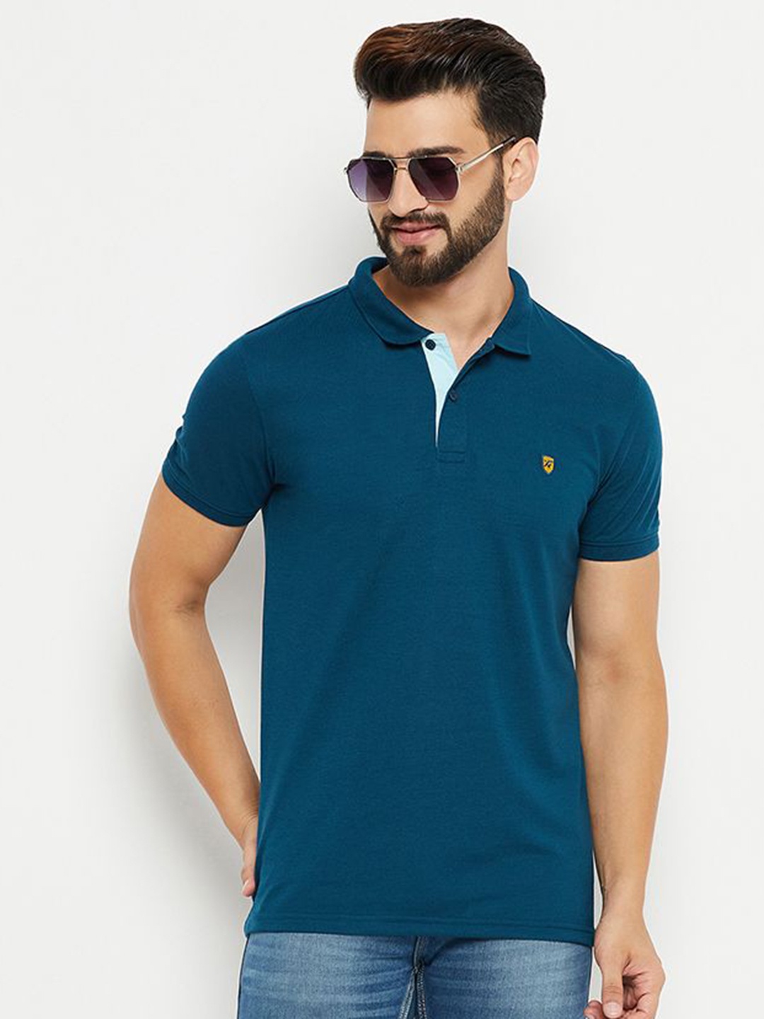 

XFOX Men Polo Collar T-shirt, Navy blue