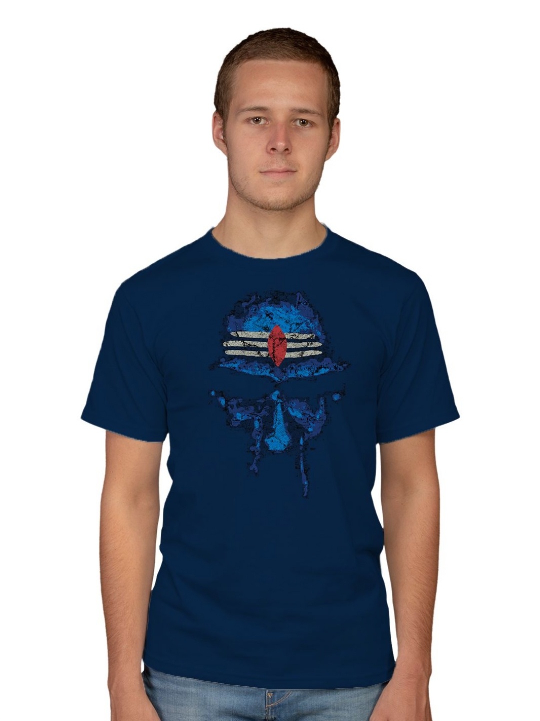 

Tantra Men Printed Applique T-shirt, Navy blue