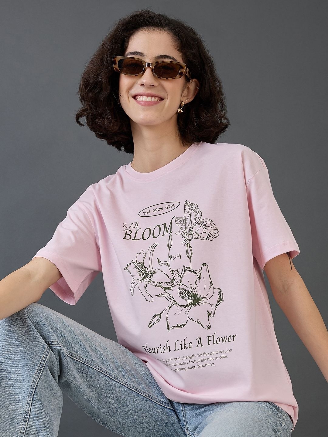 

Mast & Harbour Women Printed T-shirt, Pink