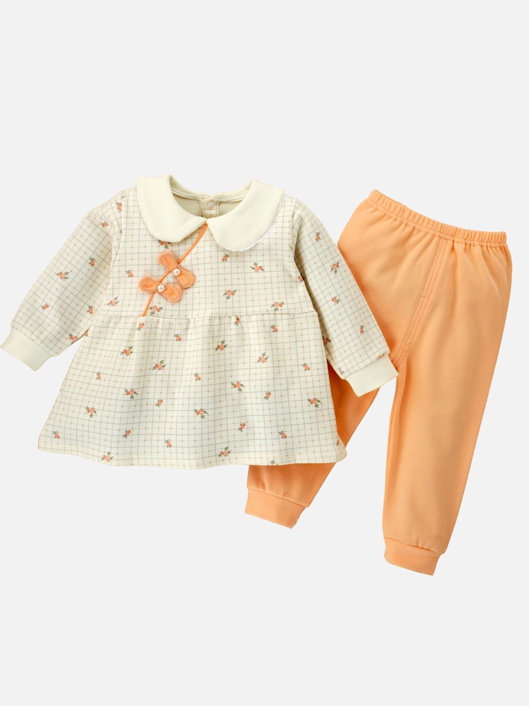 

Little Surprise Box LLP Unisex Kids Printed Top with Trousers, Peach