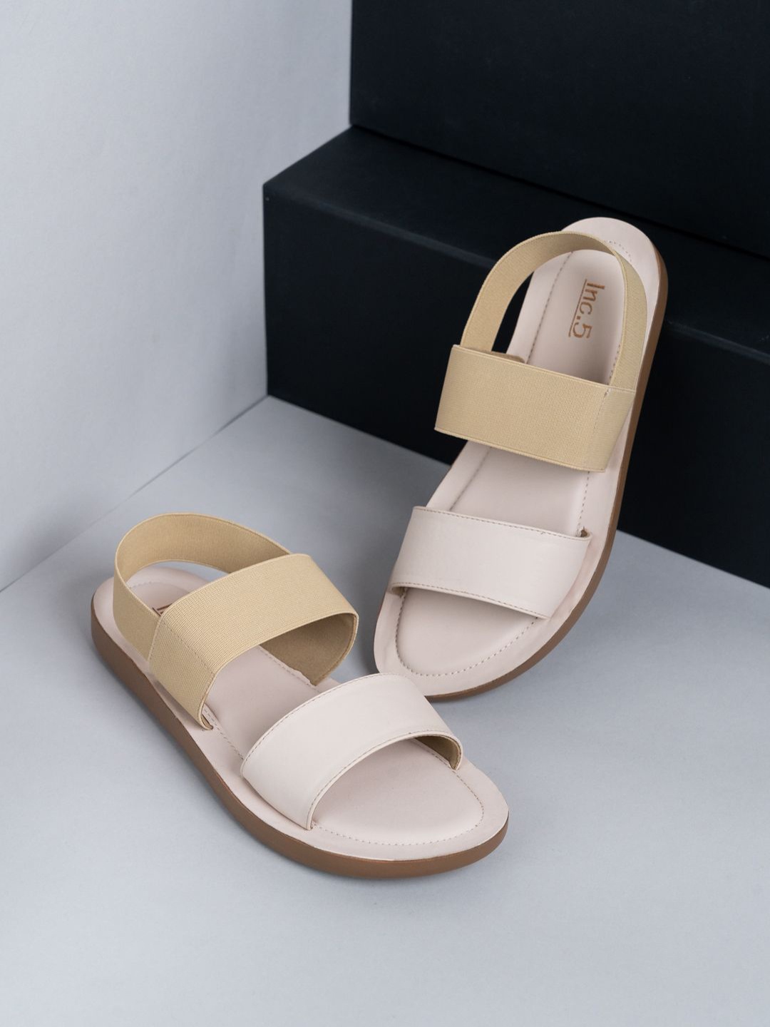 

Inc 5 Women Open Toe Flats, Beige