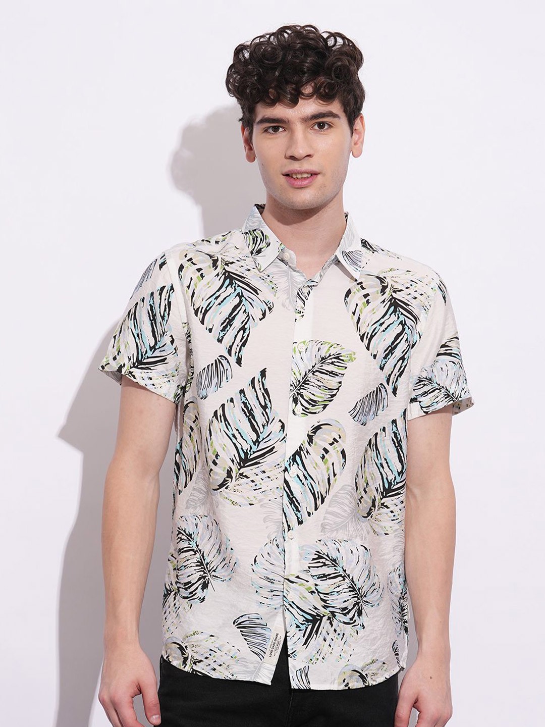

Being Human Men Classic Floral Opaque Printed Casual Shirt, White