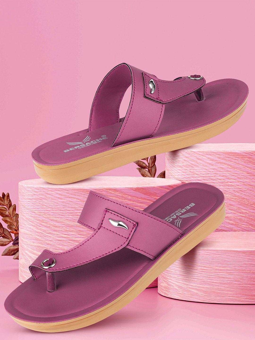 

BERSACHE Women Open Toe Flats, Purple