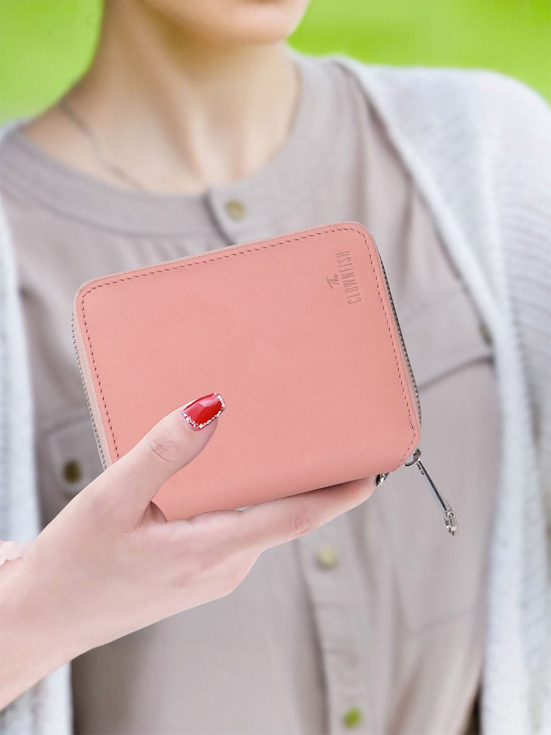 

THE CLOWNFISH Women Leather Two Fold Wallet, Pink