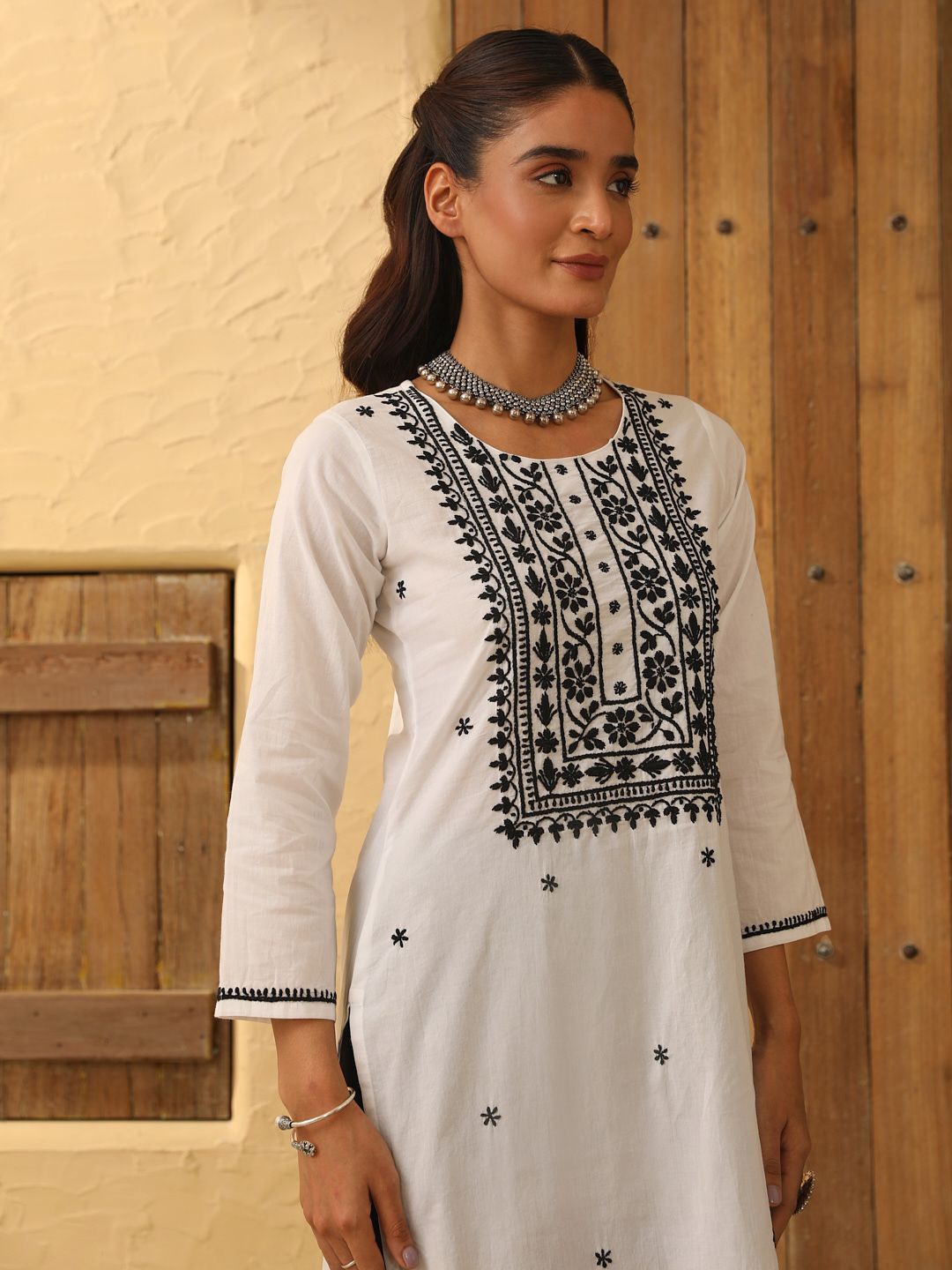

House of Chikankari Women Chikankari Kurta, White