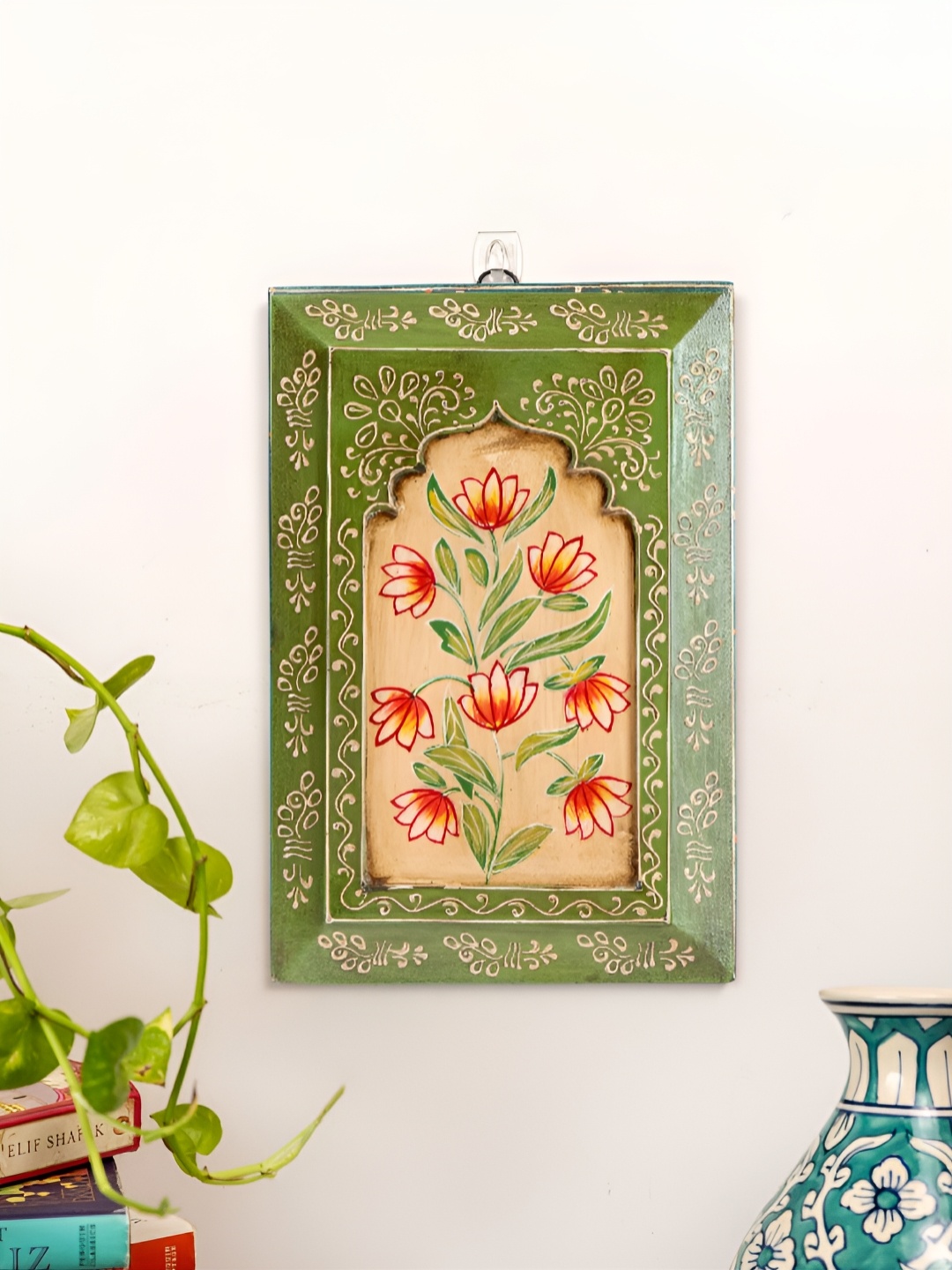 

Atrangi Studio Green & Off White Printed Wooden Wall Frames