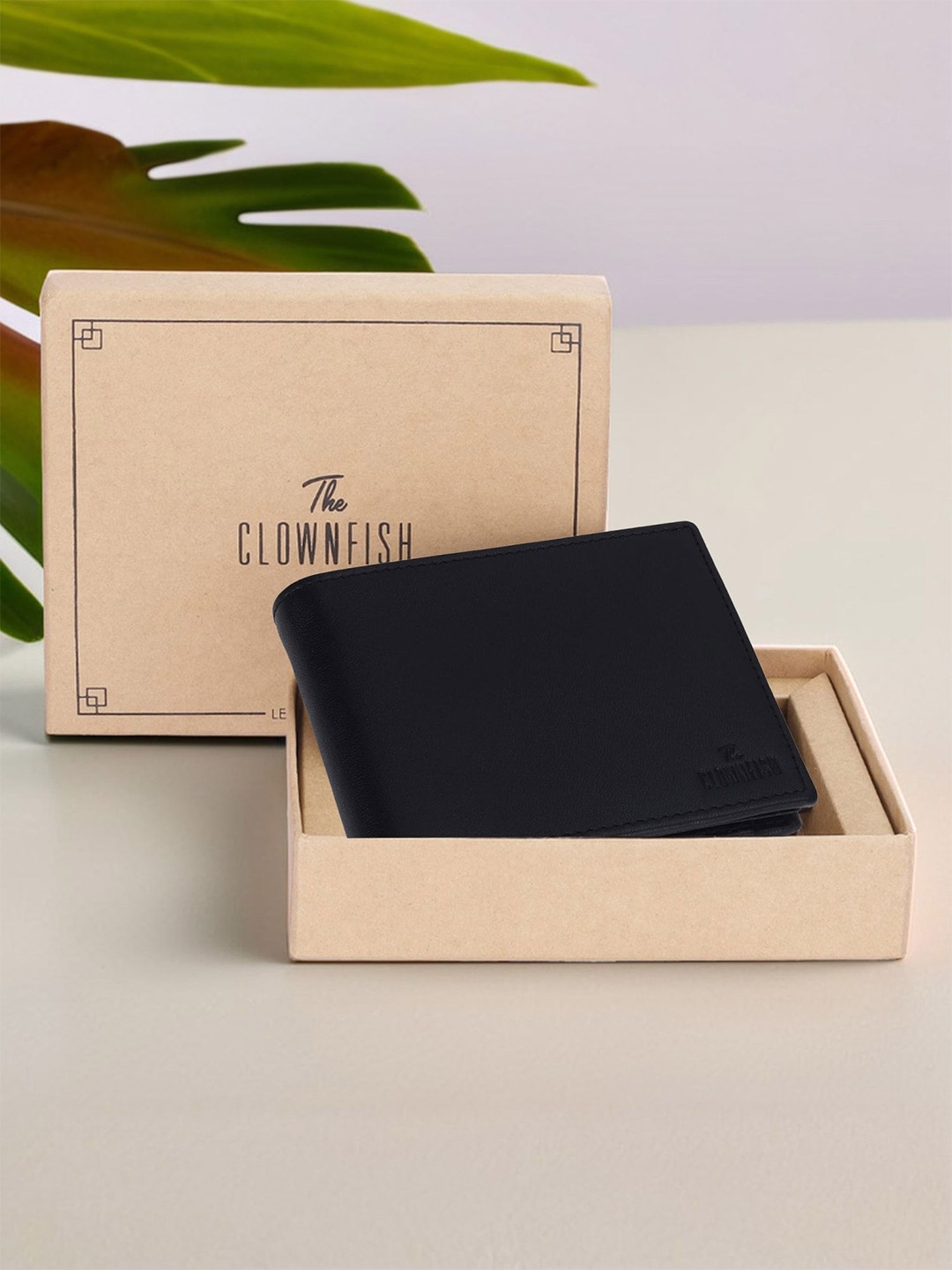 

THE CLOWNFISH Women Leather Two Fold Wallet, Black