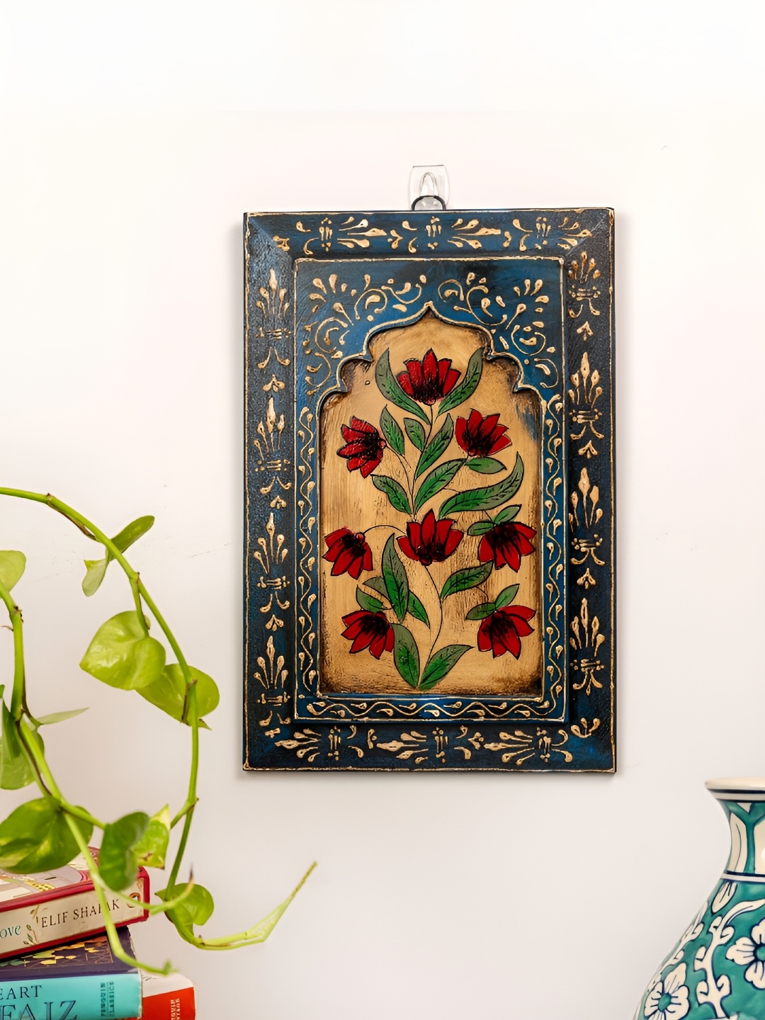 

Atrangi Studio Yellow & Green Floral Printed Wooden Wall Frames, Blue