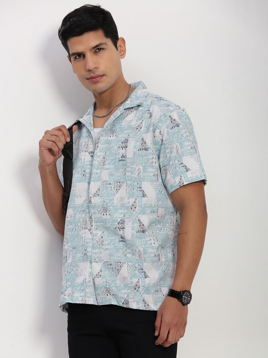 

SHOWOFF Men Comfort Opaque Printed Casual Shirt, Blue