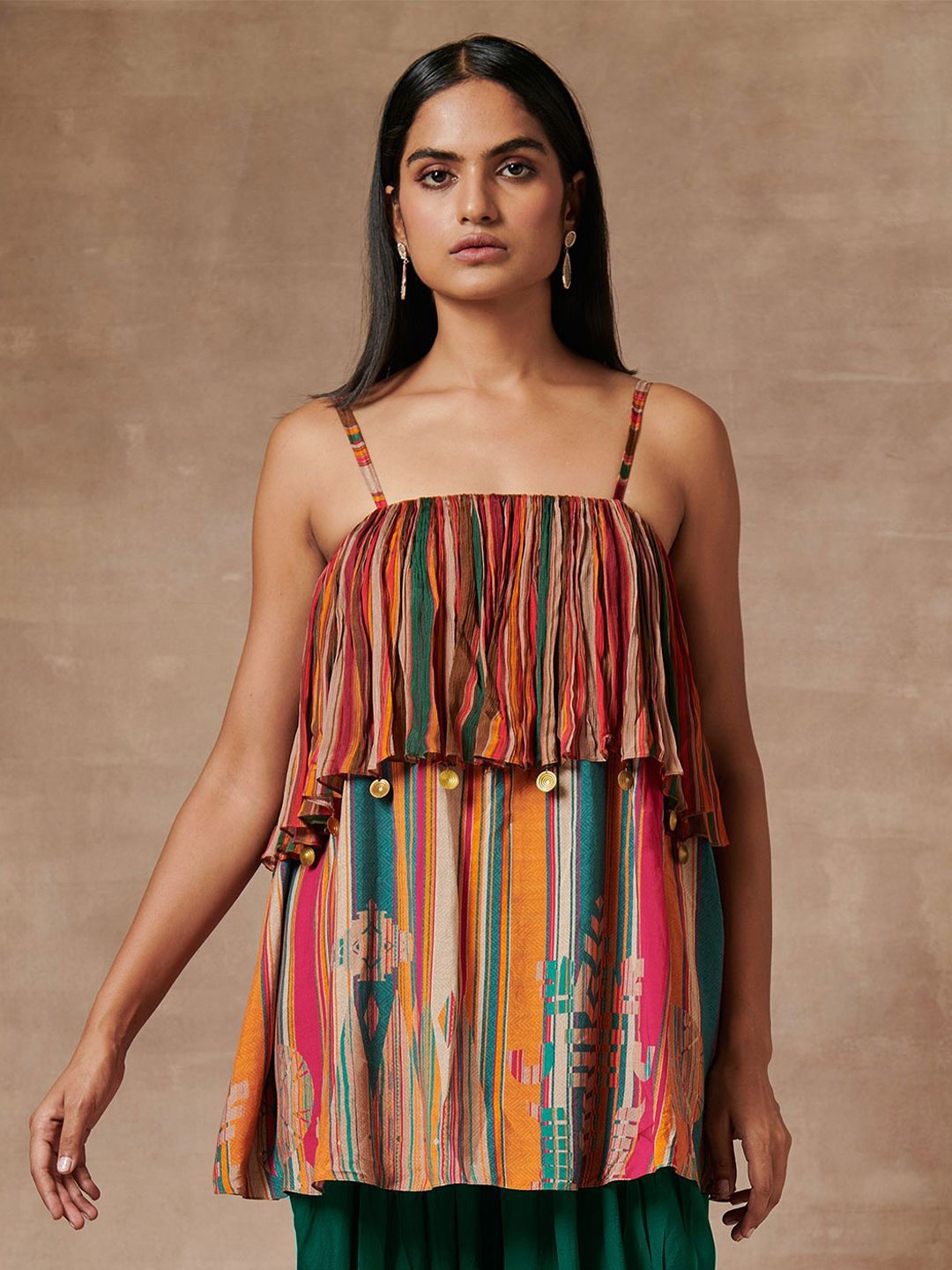 

SAUNDH Women Print Georgette Top, Maroon