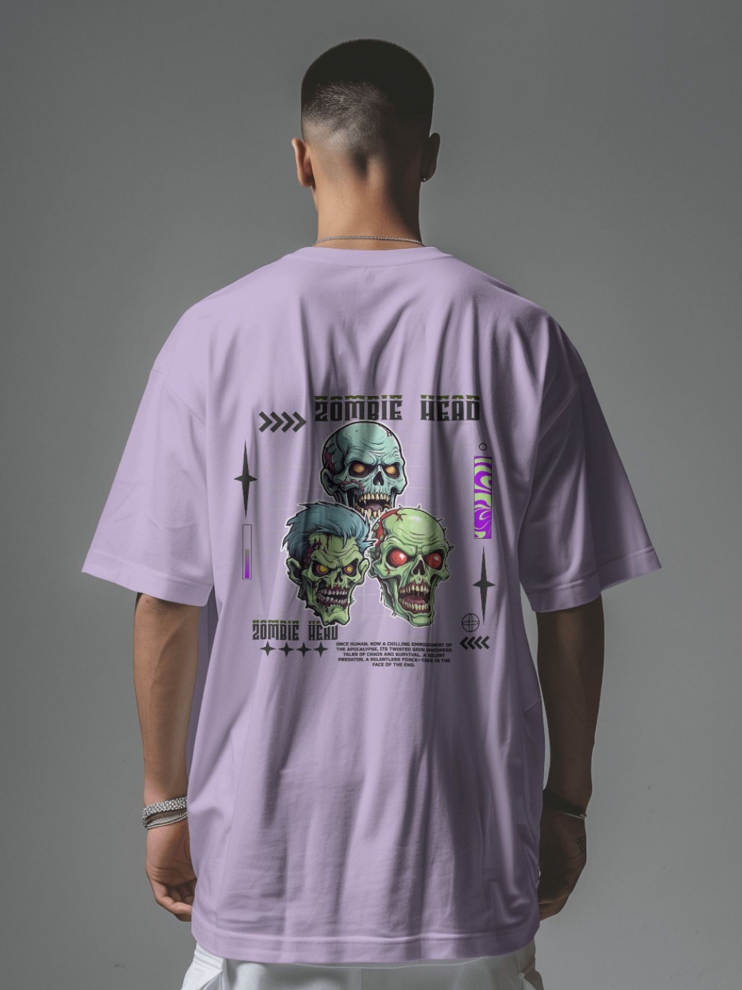 

C CALOYA Men Printed Applique T-shirt, Lavender