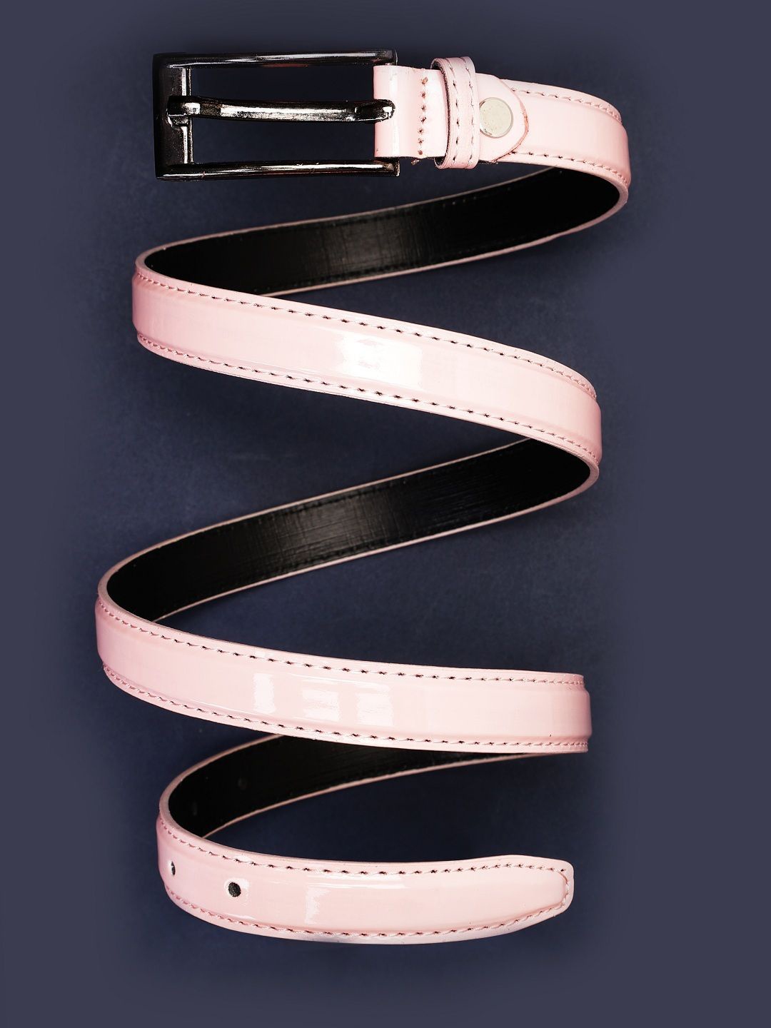 

ZEVORA Women Textured Leather Belt, Pink
