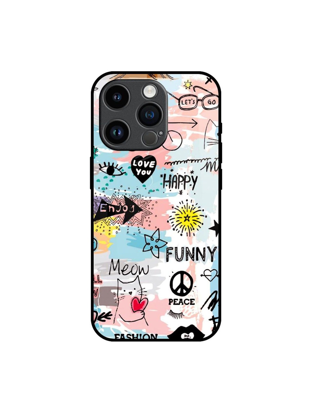 

QRIOH Typography Printed iPhone 14 Pro Back Case Mobile Accessories, White