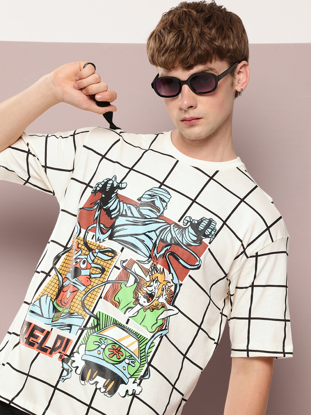 

Kook N Keech Toons Scooby-Doo Printed Drop-Shoulder Sleeves Oversized Pure Cotton T-shirt, Cream