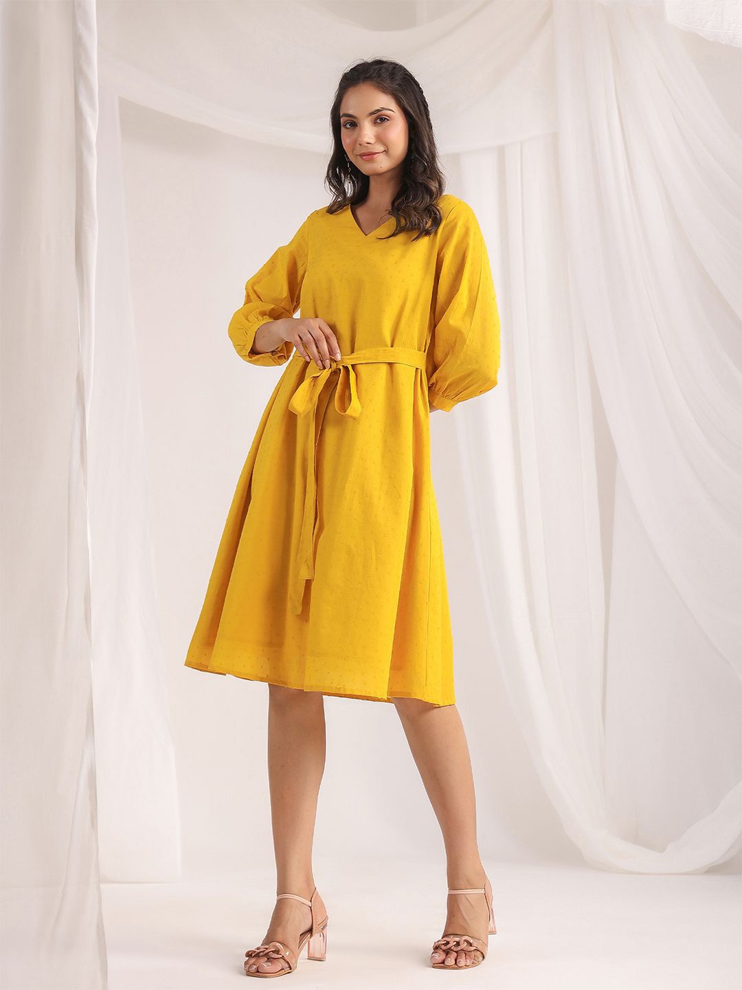 

KALINI A-Line Midi Dress, Yellow