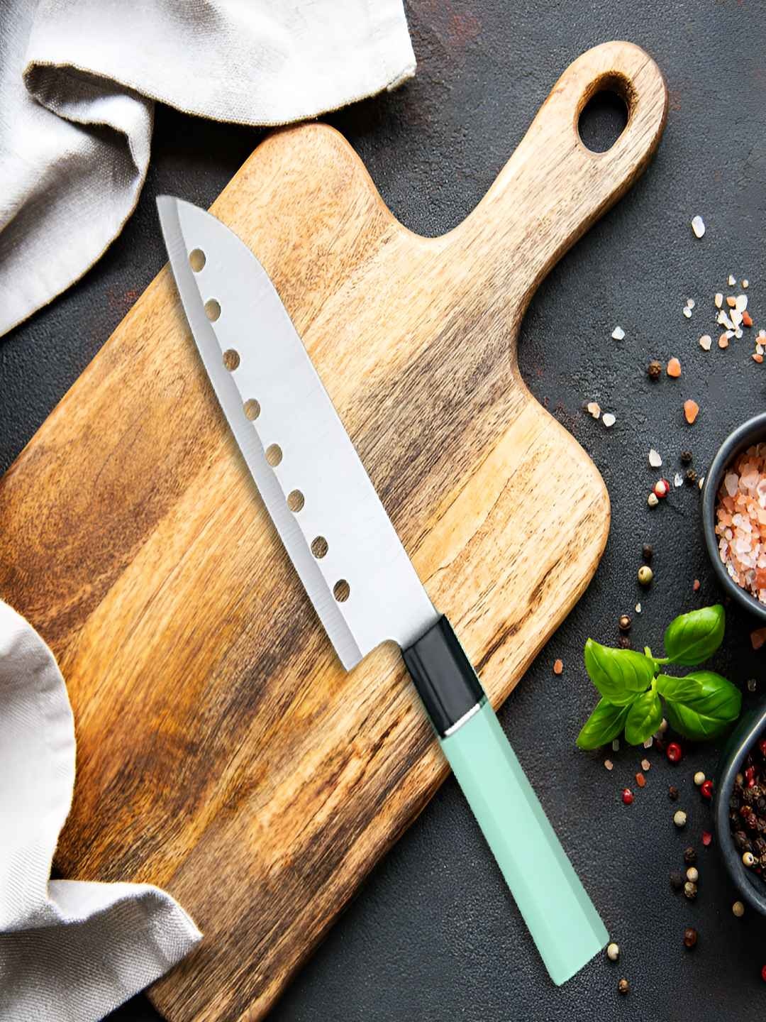 

MACHADO Silver-Toned and Turquoise Blue Stainless Steel Sushi Knife