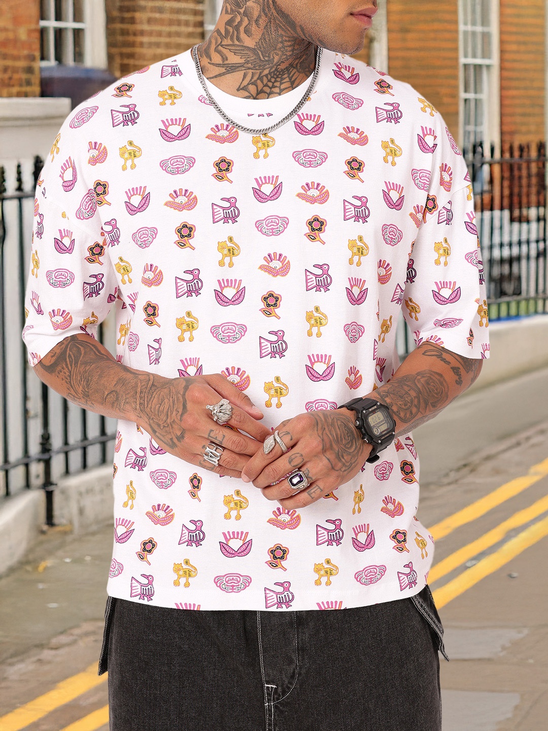 

Kook N Keech Urban Touch Graphic Printed Relaxed Fit T-shirt, White