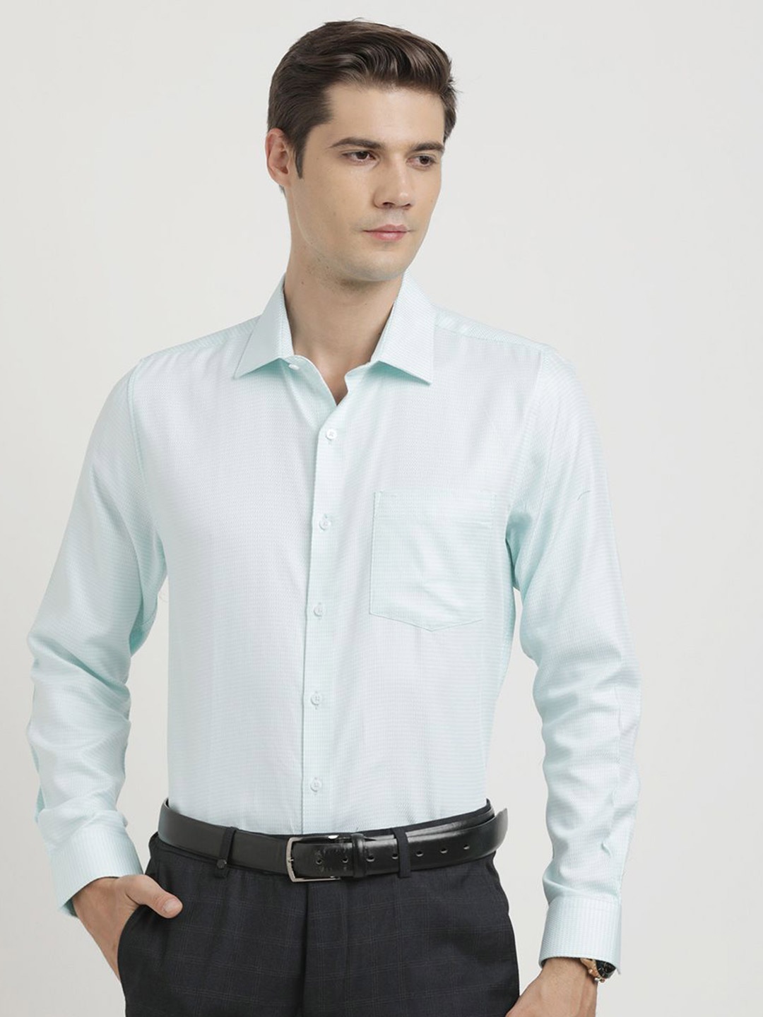 

Turtle Men Classic Opaque Formal Shirt, Blue