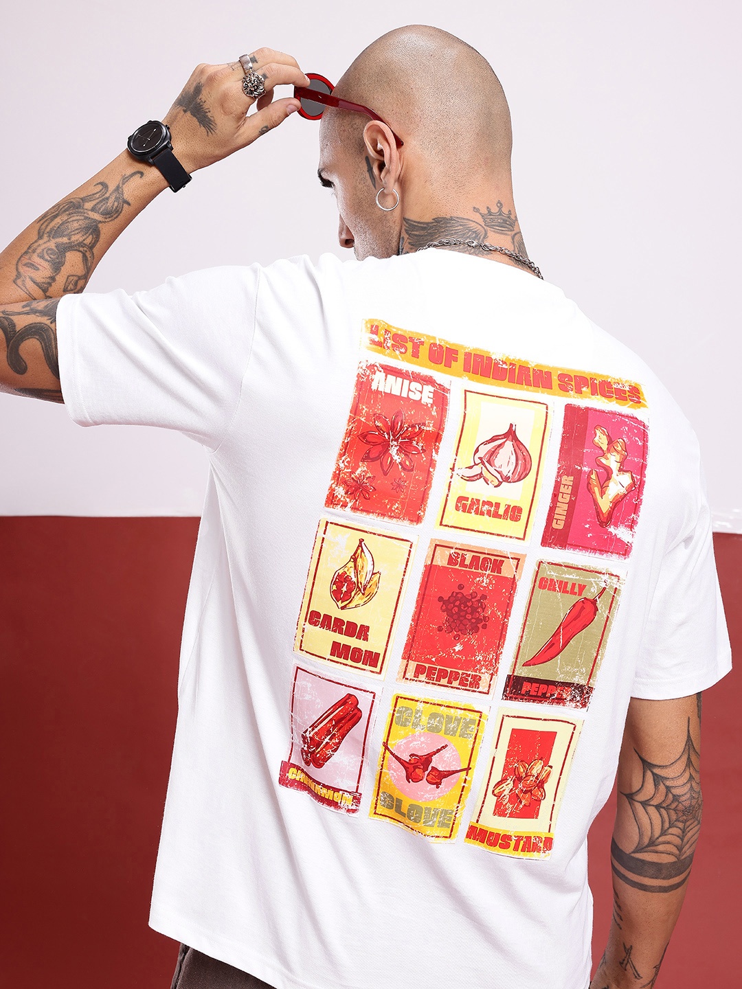 

glitchez Urban High-End Printed Oversized T-shirt, White