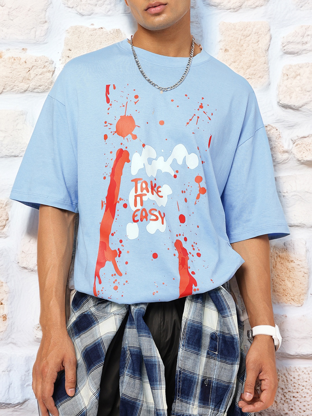 

Kook N Keech Soft Grunge Loose Cannon Oversized T-shirt, Blue