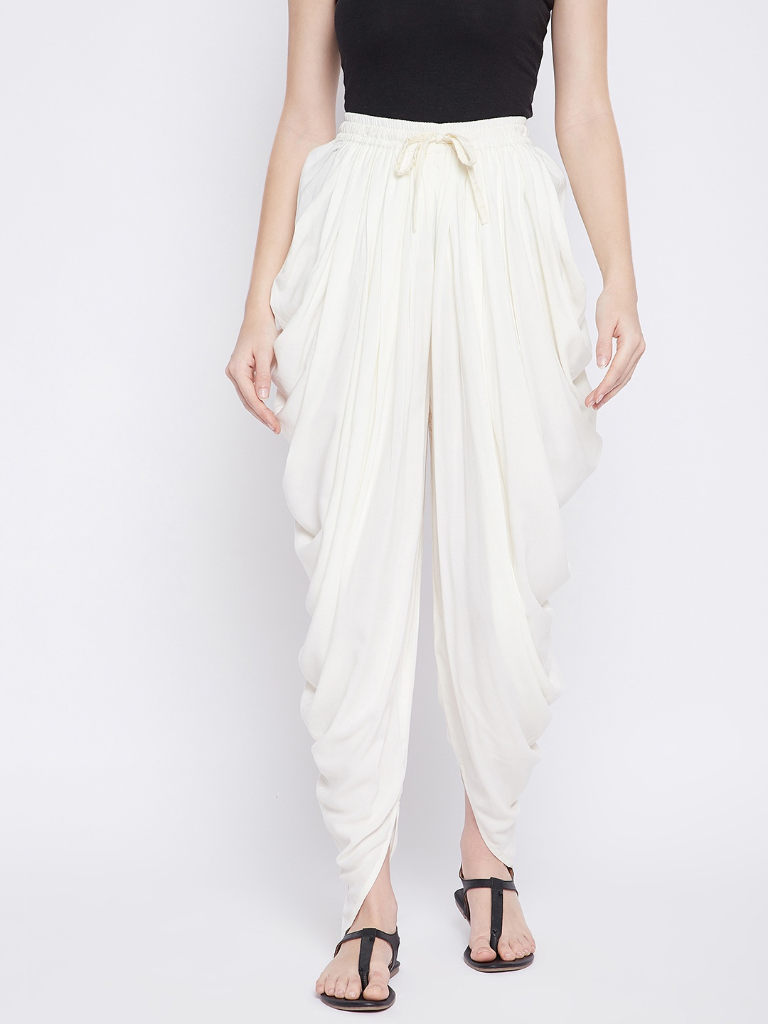 

Castle Lifestyle Women Solid Dhoti Pants, Off white