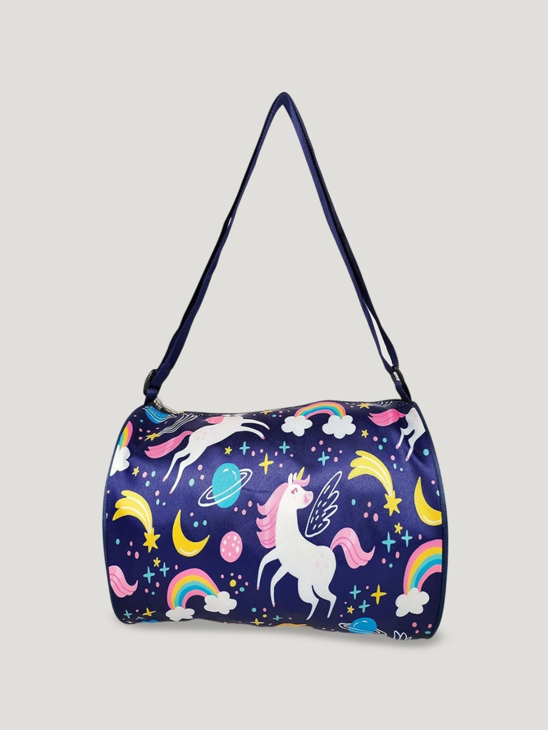 

ANNA CREATIONS Girls Printed Glitter Sports Duffel Bag, Blue