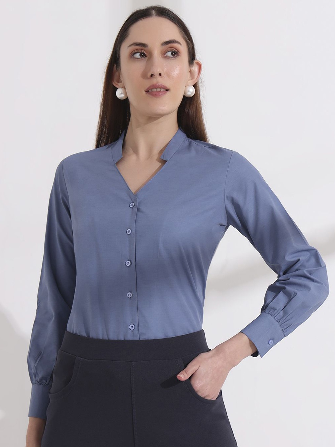 

All About You Formals Women Opaque Formal Shirt, Grey