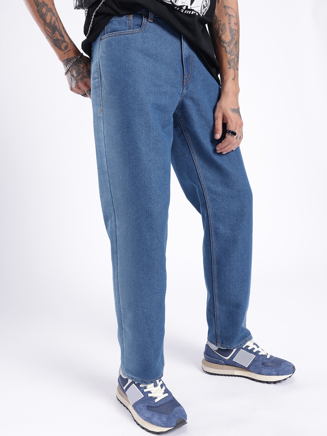 

glitchez Men Urban Edge Straight Fit Jeans, Blue