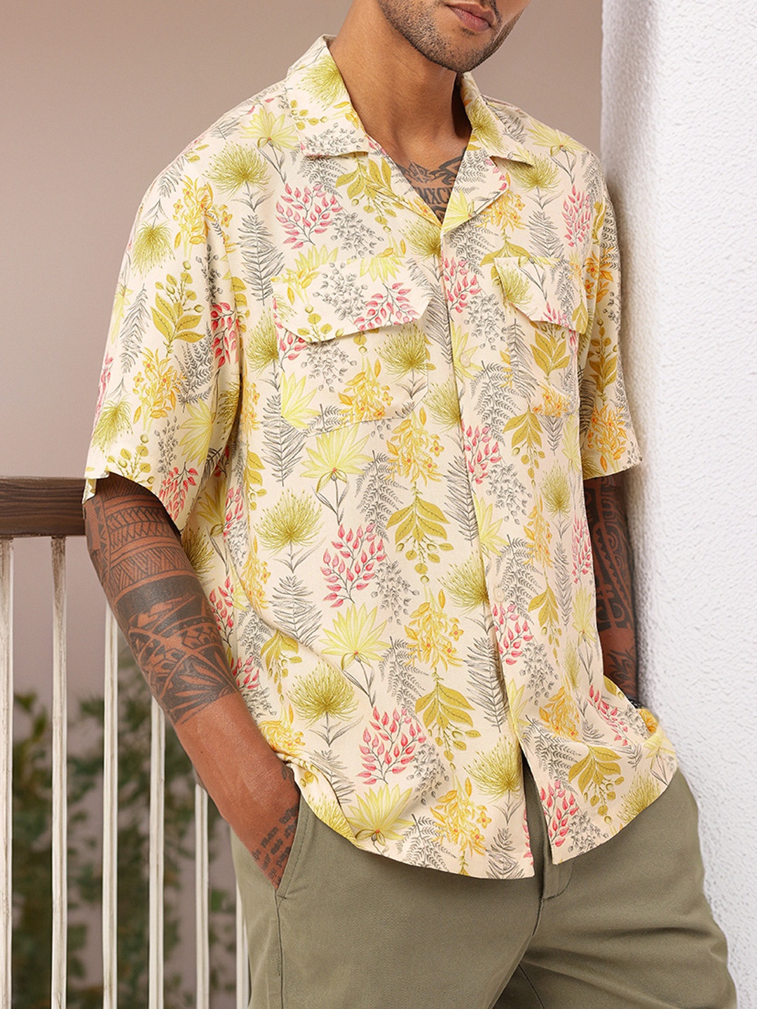 

Kook N Keech Holiday Escape Fresh Floral Printed Oversized Fit Shirt, Multi